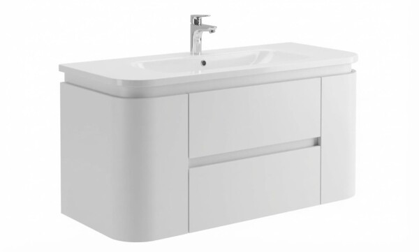 Kúpeľňová skrinka s umývadlom Naturel Shelley 119x50x45 cm biela mat SHELLEY120W SHELLEY120W