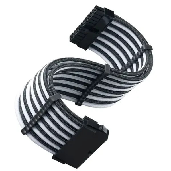 Silverstone Kábel ATX 24-Pin 300mm - čierno-biela / pletený (SST-PP07E-MBBW)