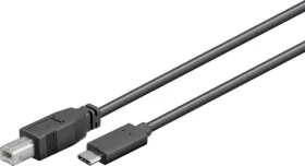 MicroConnect Prepojovací kábel USB-C 3.1 M - USB-B 2.0 M / 480 Mbit/s / 1m / čierna (USB3.1C2B1)