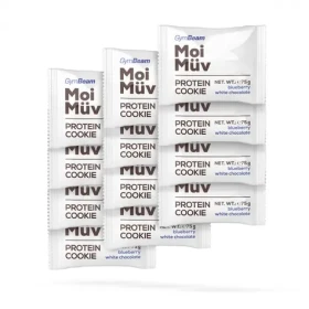 MoiMüv Protein Cookie - GymBeam (čučoriedka biela čokoláda, 12 x 75 g) (48406-10-čučoriedka-bielačokoláda-12x75g)