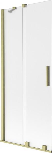 MEXEN/S - Velar dvojkrídlová posuvná vaňová zástena 85 x 150, dekor, zlatá kartáčovaná 896-085-000-31-55