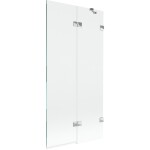 MEXEN/S - Lunar vaňová zástena 2-krídlová pravá 90 x 150, transparent, chróm 897-090-100-01-00-P