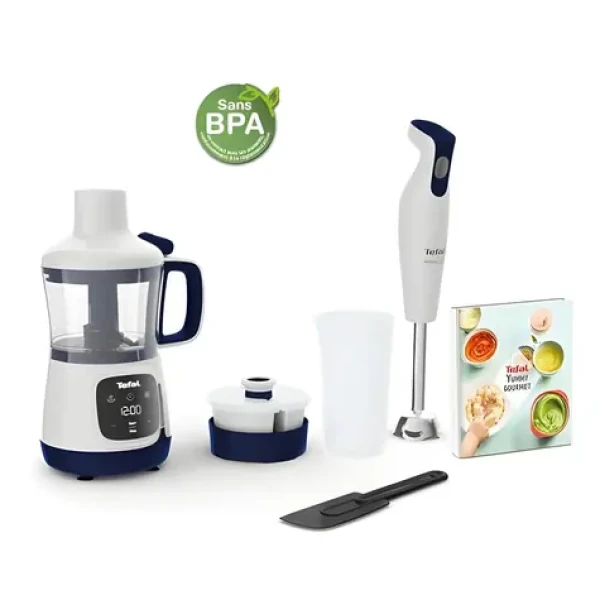 TEFAL HB55W Yummy Gourmet biela / Mixér na varenie / 600 W / Dotykový displej / Otočné ovládanie (HB55W430)