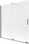 MEXEN/S - Velár dvojkrídlová posuvná vaňová zástena 160 x 150, dekor, grafit metal 896-160-000-31-95