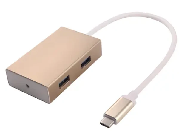 PremiumCord USB-C Hub 4- Port hliníkové / USB hub / 4X USB 3.0 / 5 Gbps