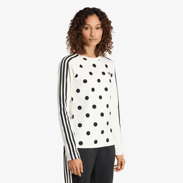 Tričko adidas Polka Dots Slim Long Sleeve Long-Sleeve Top Off White M