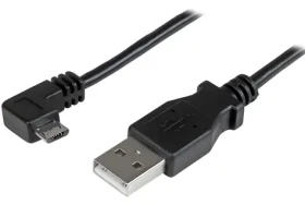 StarTech USB-A - Micro-USB A černá / Nabíjecí a datový kabel / Úhlový konektor / 0,5 m / 480 Mbps (USBAUB50CMRA)