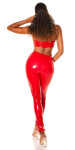 Sexy Koucla Latexové nohavice vysokým pásom zipsom red