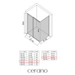 CERANO - Sprchovací kút Orlano L/P - 5 mm - čierna matná, transparentné sklo - 120x90x195 - posuvný CER-DY50514099