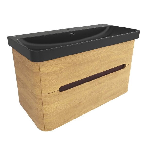 Kúpeľňová skrinka s umývadlom SAT Fusion 97,5x53x45 cm dub medový mat SATFUSION2100DMBKM SATFUSION2100DMBKM