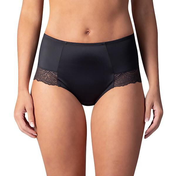 Dámske nohavičky FLAT TUMMY LACE MIDISLIP Drawstring Panties - BELLINDA - Black L