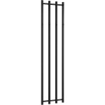 CERANO - Kúpeľňový radiátor Bertini - háčiky na uteráky - bočné pripojenie - 380 W - čierna matná - 1400x351 mm CER-291027