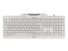 Cherry klávesnica s čítačkou kariet KC 1000 SC / USB / ISO 7816 podporované karty / biela / EU (JK-A0100EU-0)