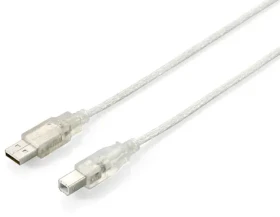 Equip USB-A - USB-B strieborná / Kábel / USB 2.0 / 1 m (128653)