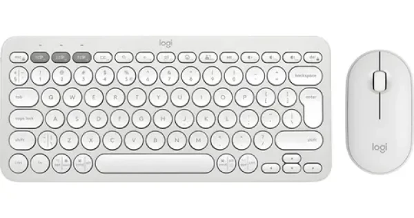 Logitech Pebble 2 Combo biela / Bezdrôtová sada klávesnice a myši / US layout (920-012240)