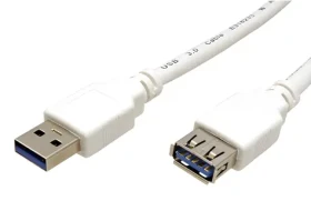 OEM USB 3.0 AA biely / Predlžovací kábel / 1,8 m / M/F (11.99.8978)