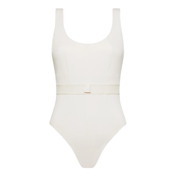 Dámske jednodielne plavky Monogram Rib KW0KW02151-PGA - Calvin Klein L
