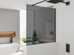 Sprchová zástena SAT Walk-in 90x100 cm na zníženú priečku čierna SATBWIS90KSPRC SATBWIS90KSPRC