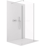 CERANO - Sprchová zástena Walk-in Onyx Corner Round Ľ/P - 8 mm - okrúhla vzpera - chróm, transparentné sklo - 140x140x200 CER-8050BD7727