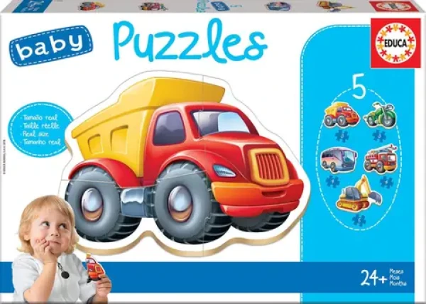 Educa Baby puzzle Vozidlá 5v1 (3-5 dielikov)