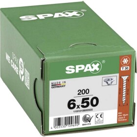 SPAX R 88091 Senkkopf/T-STAR 1191010600505 skrutka do dreva 6 mm 50 mm T-STAR plus ocel WIROX 200 ks; 1191010600505