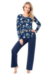 Pyžamo Donna Caroline Dlhá dĺžka/r M-2XL tmavě modrá XL