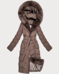Hnedá dámska zimná bunda s kožušinovým panelom S'West (B8525-48) odstíny hnědé S (36)