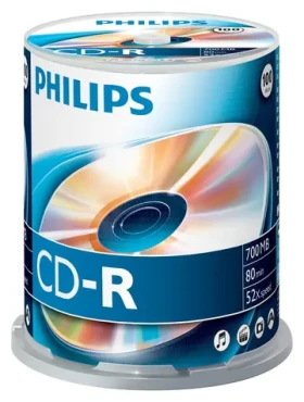 Philips CD R 700MB / Optický disk / 52x / 80 min / Spindl 100 ks (CR7D5NB00/00)