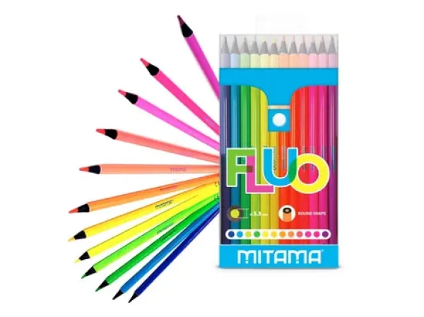 MITAMA Pastelky okrúhle FLUO 3.3mm (12ks) (MT28262)