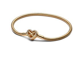 Pandora Romantický pozlátený náramok Srdce Shine Moments 563758C01 20 cm