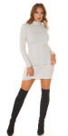 Sexy Basic Mini Knit Dress with Turtleneck Einheitsgroesse