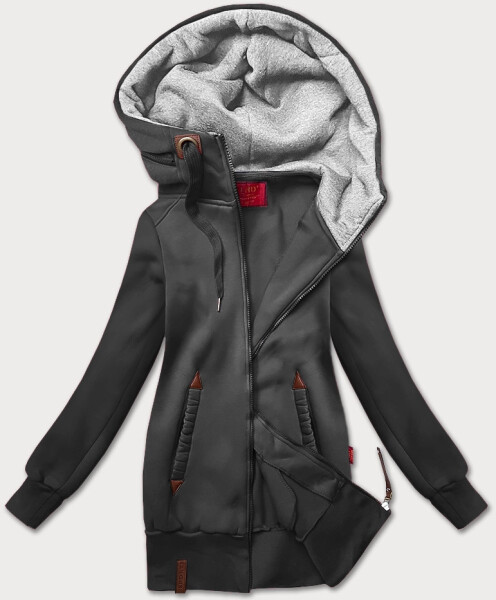 Dámska mikina Smooth v grafitovej farbe s kapucňou LHD (AMG169) odstíny šedé S (36)