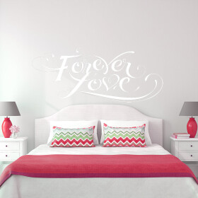 Veselá Stena Samolepka Forever love Farba: bílá, Veľkosť: 80 x 34 cm