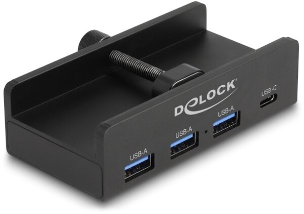 Delock huby i koncentratory USB 2.0 Type-A 5000 Mbit/s Čierny