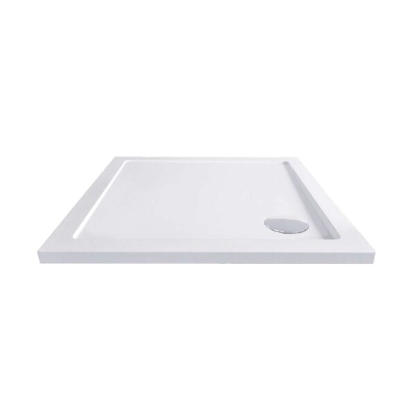 Mereo Štvorcová sprchová vanička, 90x90x4 cm, SMC, biela, vrátanie sifóna CV31NS