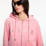 Mikina Playboy x FTSHP Girls Velvet Hoodie Pink L