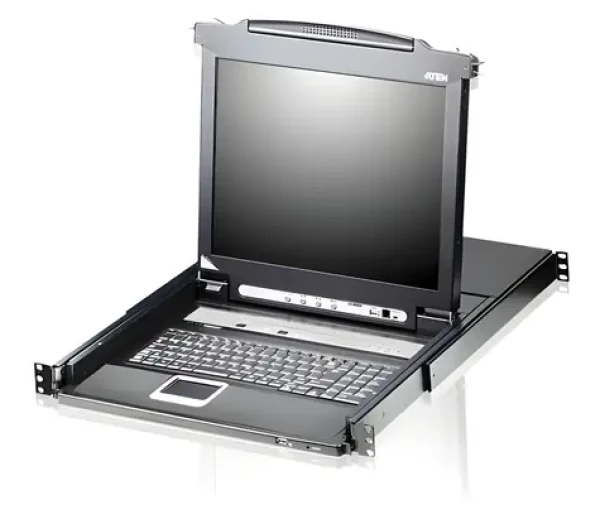 Aten LCD KVMP Switch 8- Port čierna / KVM switch / 19" LCD / USB + PS/2 / 1920×1200 / 1U rack (CL5708N-ATA-2XK06A1G)