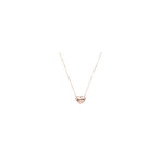 GUESS náhrdelník Rose Gold-Tone Dainty Heart Charm Necklace Ružovozlatá