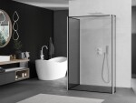 MEXEN/S - Kioto Sprchová zástena WALK-IN 110 x 80 x 40, čierny vzor, biela 800-110-080-221-20-70-040