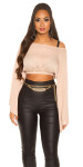 Sexy KouCla Chiffon Latina Crop Top bat sleeves MINT S