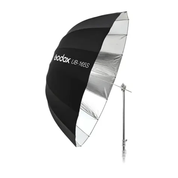 Godox UB-165S čierna / Parabolický dáždnik / strieborný vnútro / 165 cm (UB-165S)