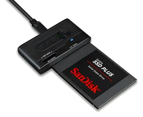 ICY BOX MB031U-1SMB čierna / Adaptér / USB-C - 2,5" SATA / M.2 SATA SSD / USB 3.2 Gen 1 (MB031U-1SMB)