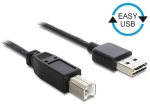 DeLock Easy-USB 2.0 A B čierna / USB kábel / Obojstranný konektor Easy-USB / 2 m (83359)