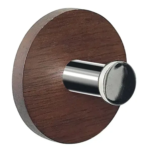 Spirella PUNT-Round drevený háčik na uteráky orech / samolepiaci / priemer 50 mm (7610583147738)