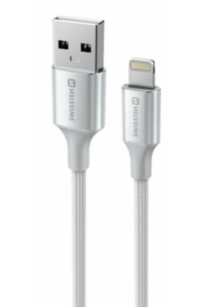 Swissten TEXTILE II dátový kábel USB - Lightning 1.5m biela (71523310)