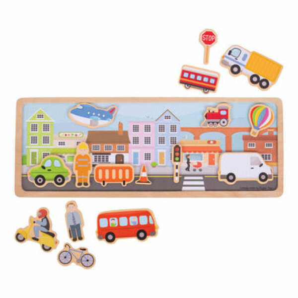 Bigjigs Toys Magnetické puzzle mesto