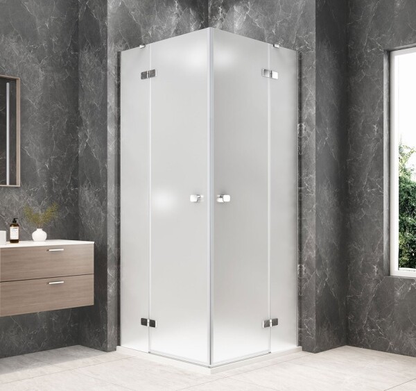 POLYSAN - GLOBE CHROME štvorcová sprchová zástena 900x900, rohový vstup, matné sklo GB5990MC