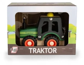 Daffi Drevené auto s pneumatikami - traktor