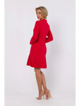 Dámske šaty so skladaným lemom M752 Červená - MOE XL červená