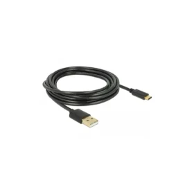 DeLock USB-A (M) - USB-C (M) 3M čierna / Kábel / USB 2.0 / 480 Mbit/s / max. 3 A (85209)